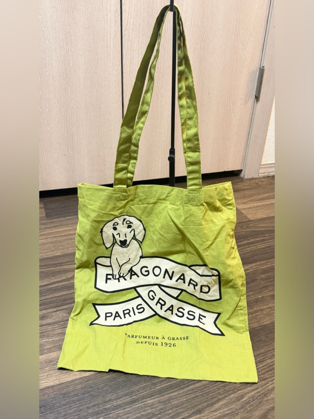 Fragonard Paris Grasse Lime Green Canvas Tote Bag